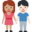 woman and man holding hands, medium skin tone, light skin tone